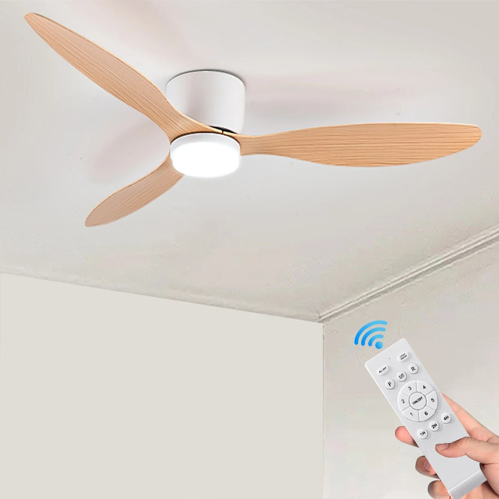 IRALAN 42 Inch/52 Inch Ceiling Fan with Light Remote Control, Modern Ceiling Fan for Bedroom, Living Room-Black/White/Wood