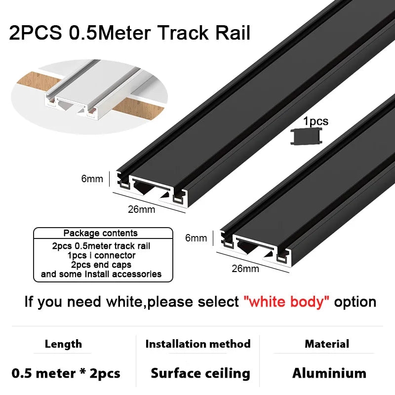 ST1 Series 3CCT Black White Ultra Thin Slim Magnetic Track Lamp Cell Light High Hardness Modern Flexible Fixture Living Home