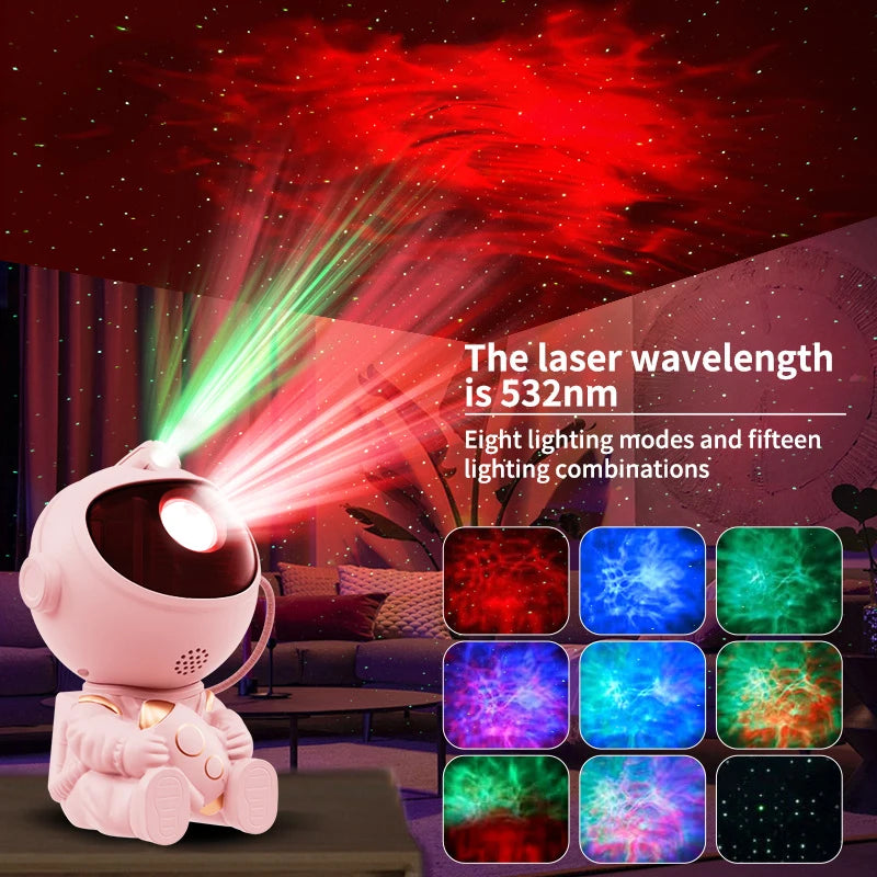 LED Star Galaxies Projector Night Light Astronaut Starry Sky Bedroom Room Decor Children's Gift - LED Atmosphere Creating Lamp
