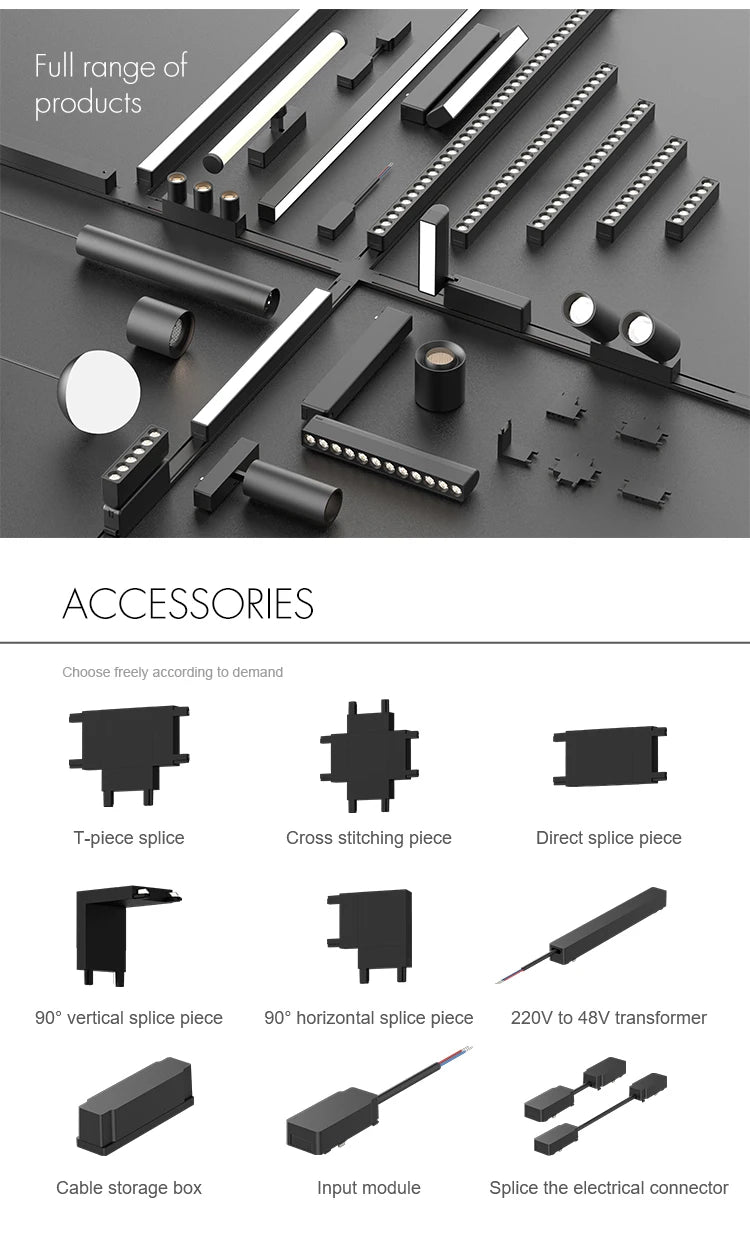 ST1 Series 3CCT Black White Ultra Thin Slim Magnetic Track Lamp Cell Light High Hardness Modern Flexible Fixture Living Home