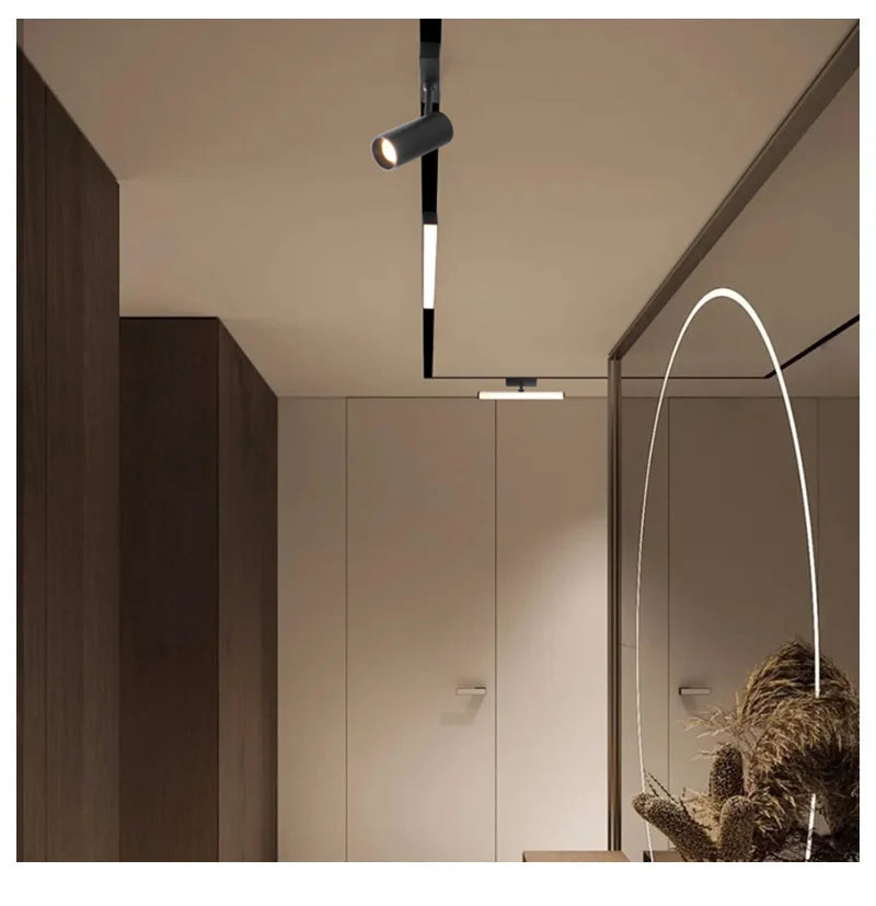 ST1 Series 3CCT Black White Ultra Thin Slim Magnetic Track Lamp Cell Light High Hardness Modern Flexible Fixture Living Home