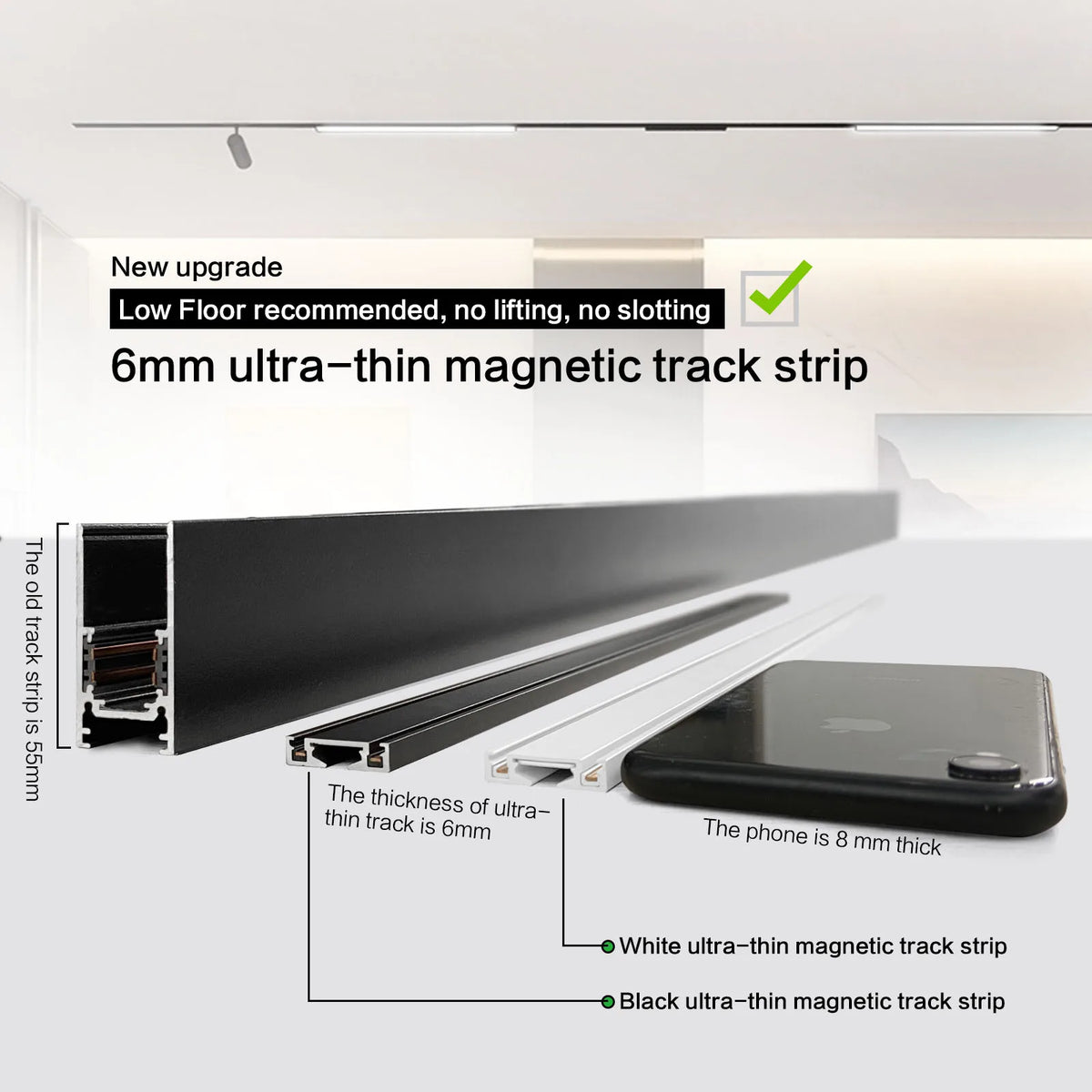 ST1 Series 3CCT Black White Ultra Thin Slim Magnetic Track Lamp Cell Light High Hardness Modern Flexible Fixture Living Home