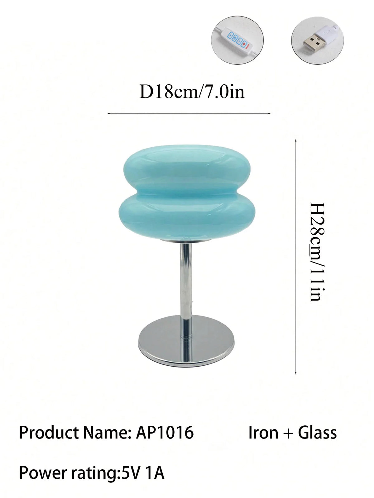 LED Table Lamp Macaron Glass Lustre Trichromatic Dimming Living Room Bedroom Study Atmosphere Lamps Eye Protection Night Light