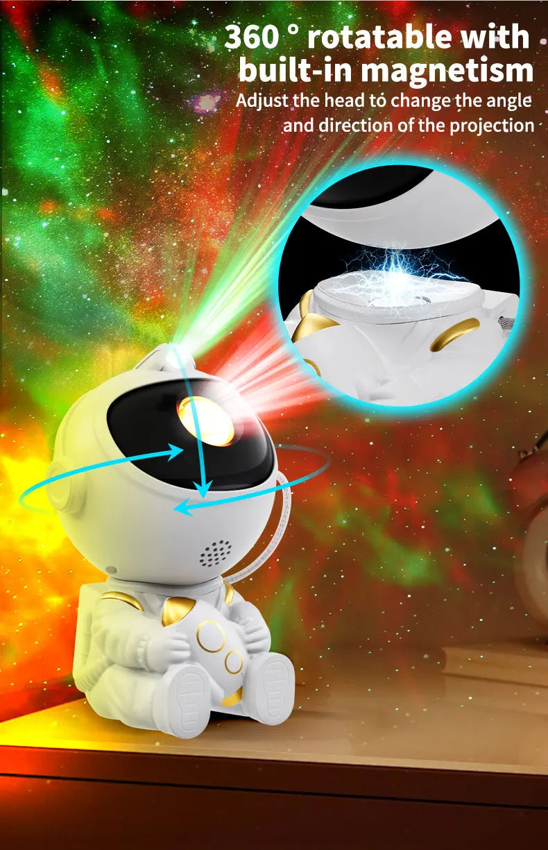 LED Star Galaxies Projector Night Light Astronaut Starry Sky Bedroom Room Decor Children's Gift - LED Atmosphere Creating Lamp